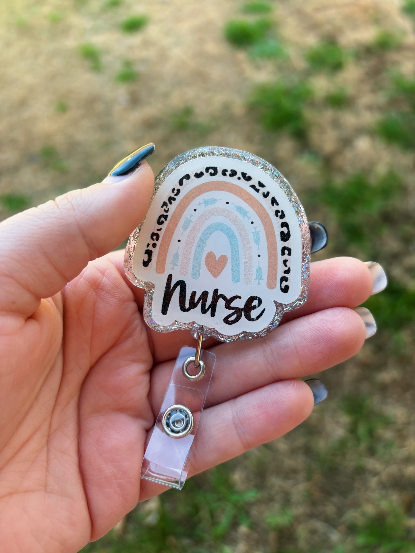 Nurse Badge Reel Rainbow