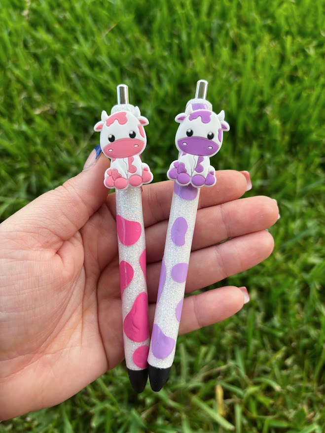 Cow Charm Glitter Pen