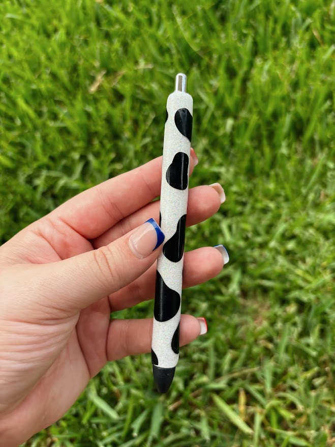 Cow Print Glitter Pens