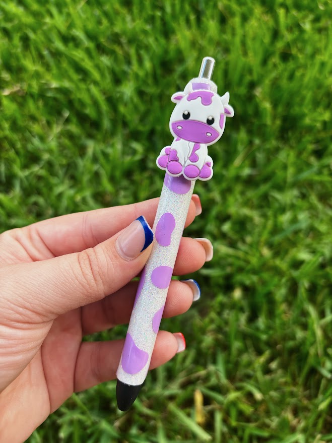 Cow Charm Glitter Pen