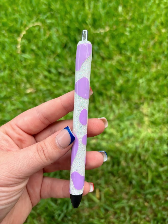 Cow Print Glitter Pens