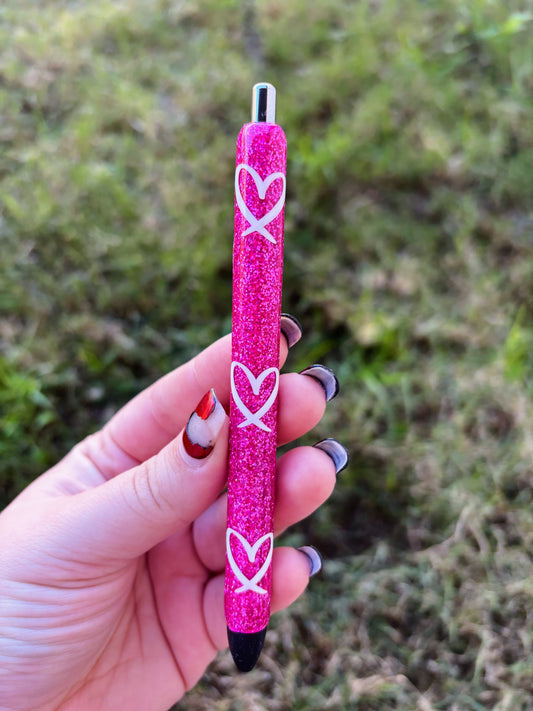 Valentines Heart Glitter Pen
