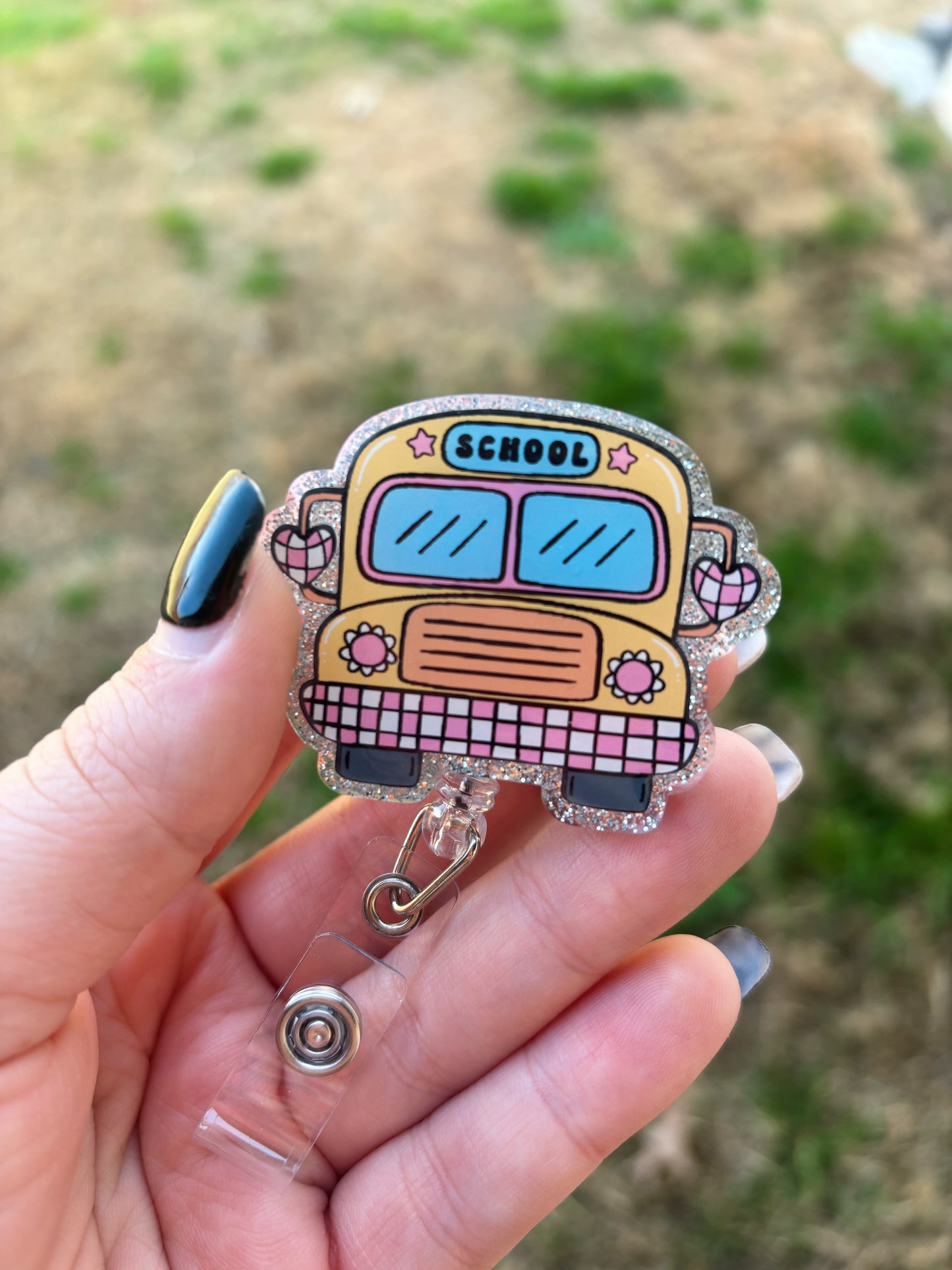 School Bus Badge Reel