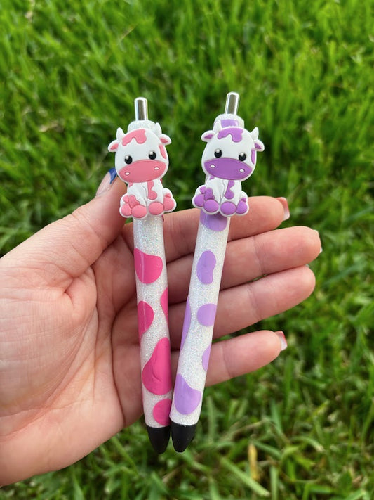 Cow Charm Glitter Pen