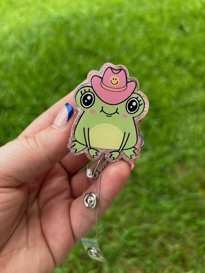 Frog Cowgirl Badge Reel